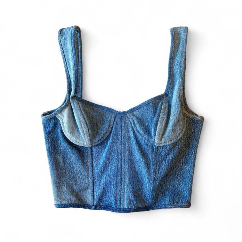 Ebdenim reclaimed patchwork denim corset